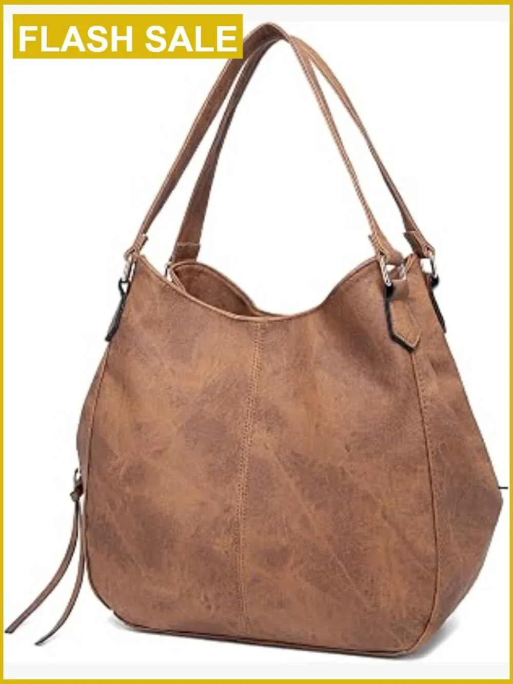 Vegan Leather Hobo Shoulder Bag Tote Purse Multi-pocket